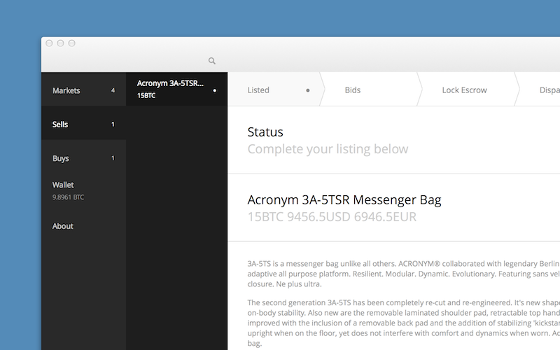 Bitmarkets screenshot
